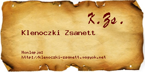 Klenoczki Zsanett névjegykártya