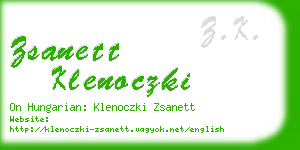 zsanett klenoczki business card